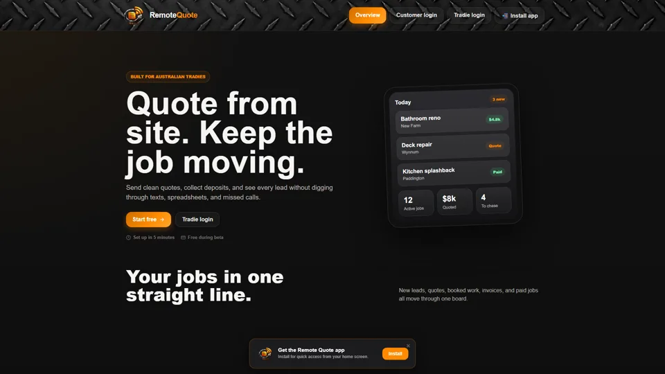 Current RemoteQuote public product